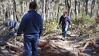 08-Chris, Joe & Malcolm help clear a fallen tree from a Mt Cole track 